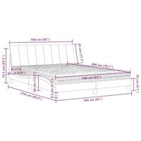 Bed met matras fluweel lichtgrijs 160x200 cm - thumbnail