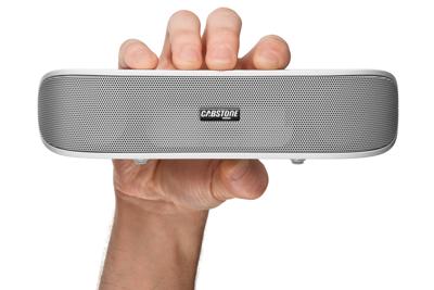 Goobay 95122 Stereo luidspreker, 6 W, voor tv, pc, mobiele telefoon, Mac en laptop, USB soundbar, 2 x 3 W, geluidssysteem met digitale versterker en subwoofer membraan, wit