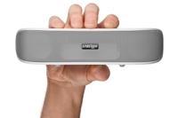 Goobay 95122 Stereo luidspreker, 6 W, voor tv, pc, mobiele telefoon, Mac en laptop, USB soundbar, 2 x 3 W, geluidssysteem met digitale versterker en subwoofer membraan, wit - thumbnail