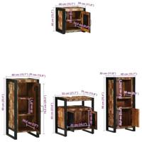 Badkamermeubelset met lade 4 pcs Massief Gerecycled Hout - thumbnail