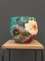 TS Collection bloempot blooming metaal 33x28cm smaragd - thumbnail