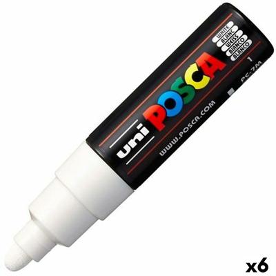 Markeerstiften POSCA PC-7M Wit (6 Stuks)