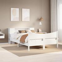 Bedframe zonder matras massief grenenhout wit 150x200 cm - thumbnail