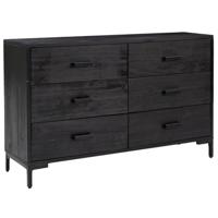 Dressoir 110x35x70 cm massief grenenhout zwart - thumbnail