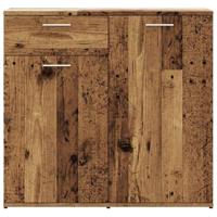 Dressoir 80x36x75 cm bewerkt hout oud houtkleurig - thumbnail