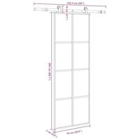 Schuifdeur met beslag 76x205 cm ESG-glas en aluminium - thumbnail