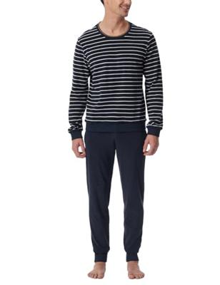 Schiesser Schiesser Pyjama Long nightblue 181929 58/3XL