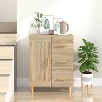 Dressoir 69,5x34x90 cm bewerkt hout sonoma eikenkleurig - thumbnail