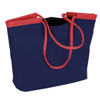 Beco strandtas nylon donkerblauw/rood - thumbnail