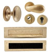 Hardbrass Voordeurset Pragma/Olympia compleet rechtswijzend SKG3 met kerntrekbeveiliging - messing getrommeld - thumbnail