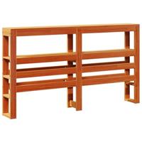 Hoofdbord met schappen 160 cm massief grenenhout wasbruin - thumbnail
