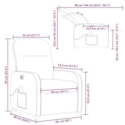 Massagestoel elektrisch verstelbaar stof donkergrijs