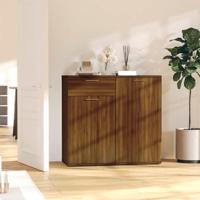 Dressoir 80x36x75 cm bewerkt hout bruin eikenkleur - thumbnail