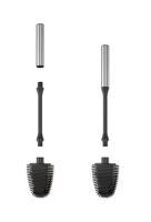 Metaltex Cleany Toiletborstel + Houder 13x8x47 cm Zwart/RVS - thumbnail