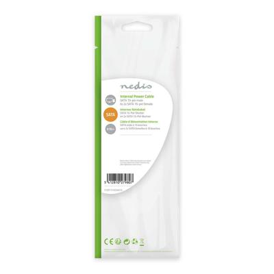 Interne Voedingskabel | SATA 15-Pins Male - 2x SATA 15-Pins Female | 0,15 m | Diverse