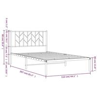 Bedframe met hoofdbord metaal zwart 107x203 cm - thumbnail