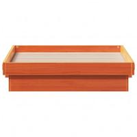 Bedframe met LED massief grenenhout wasbruin 90x200 cm - thumbnail