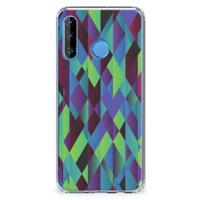 Huawei P30 Lite Shockproof Case Abstract Green Blue - thumbnail