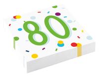 Feestservetten 80 Jaar Confetti (20st) - thumbnail