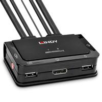 LINDY Lindy 42344. Tipo di porte tastiera: USB, Tipo porta mouse: USB, Tipo porta vide KVM-switch DisplayPort Muis, Toetsenbord 4096 x 2160 Pixel - thumbnail