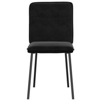 Eetkamerstoelen 4 st fluweel zwart - thumbnail