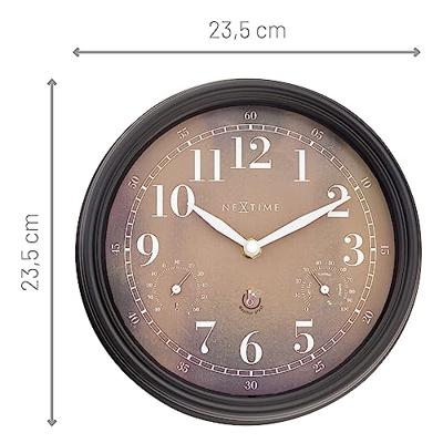 NeXtime NE-4318BR Buitenklok Jasmine + Thermo- en Hydrometer 23.5 cm Zwart/Koper
