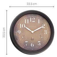 NeXtime NE-4318BR Buitenklok Jasmine + Thermo- en Hydrometer 23.5 cm Zwart/Koper - thumbnail