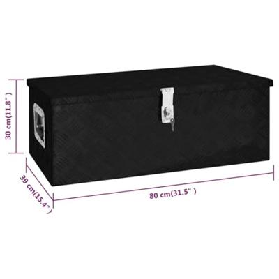 VidaXL Opbergbox 80x39x30 cm aluminium zwart VidaXL Opbergbox 80x39x30 cm aluminium zwart