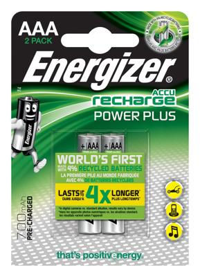Energizer Power Plus HR03 Oplaadbare AAA batterij (potlood) NiMH 700 mAh 1.2 V 4 stuk(s)