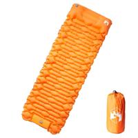 VidaXL Kampeermatras met kussen zelfopblazend 1-persoons oranje - thumbnail
