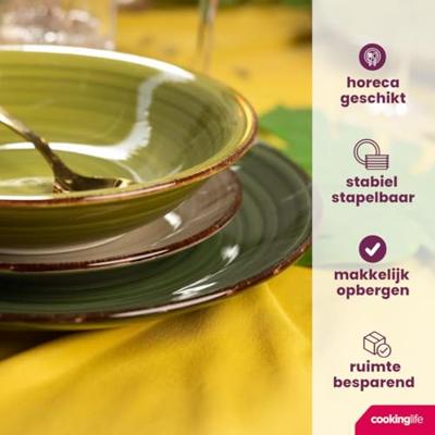 Cookinglife Soepkommen / kommen Delice Groen ø 14 cm - 6 stuks