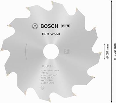 Bosch Accessories Optiline Wood 2608641167 Hardmetaal-cirkelzaagblad 130 x 20 x 2.4 mm Aantal tanden: 12 1 stuk(s)