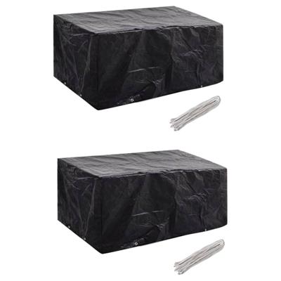 VidaXL Tuinmeubelhoezen poly rattan 2 st 4-persoons 180x140 cm