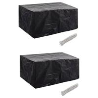 VidaXL Tuinmeubelhoezen poly rattan 2 st 4-persoons 180x140 cm - thumbnail
