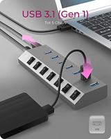 ICY BOX IB-HUB1701-C3 7-poorts USB 3.0 Type-A Hub - thumbnail