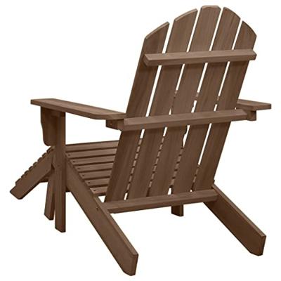 VidaXL Tuinstoel met voetenbank hout bruin VidaXL Tuinstoel met voetenbank hout bruin