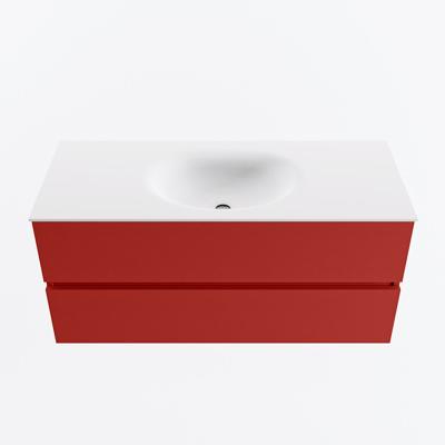 MONDIAZ VICA 110cm badmeubel onderkast Fire 2 lades. Wastafel MOON midden 1 kraangat, kleur Talc.