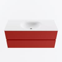 MONDIAZ VICA 110cm badmeubel onderkast Fire 2 lades. Wastafel MOON midden 1 kraangat, kleur Talc. - thumbnail