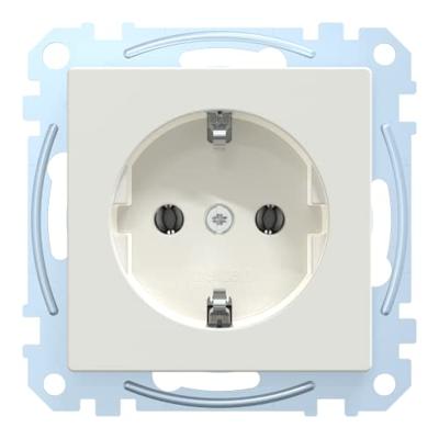 Merten MEG2301-0319 Wandcontactdoos met randaarde Inzetstuk System M, 1-M, M-Smart, M-Plan, M-Creativ Polar-wit (glanzend) 1 stuk(s)