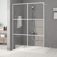 Inloopdouchewand 140x195 cm transparant ESG-glas wit - thumbnail