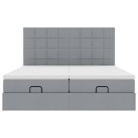 Ottoman bed met matrassen 180x200cm stof lichtgrijs - thumbnail
