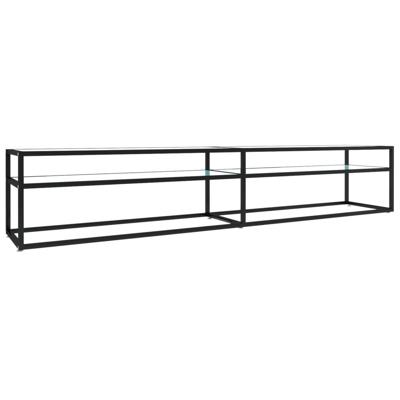 Tv-meubel 220x40x40,5 cm gehard glas witmarmerkleurig - thumbnail