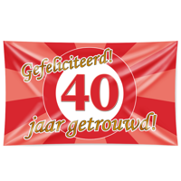Gevelvlag 40 Jaar Getrouwd Rood (150x90cm) - thumbnail