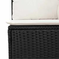 5-delige Loungeset met kussens poly rattan zwart - thumbnail