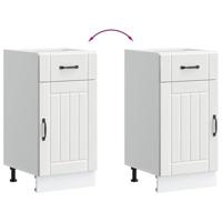 Keuken onderkast Lucca bewerkt hout wit - thumbnail