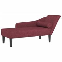 Chaise longue met kussens stof wijnrood - thumbnail
