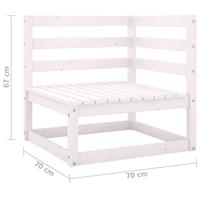 Tuinbank 2-zits massief grenenhout wit - thumbnail