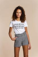 Geisha regular fit short met pied-de-poule zwart/wit - thumbnail