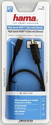 Hama HDMI 0.5m HDMI kabel 0,5 m HDMI Type A (Standaard) HDMI Type D (Micro) Zwart