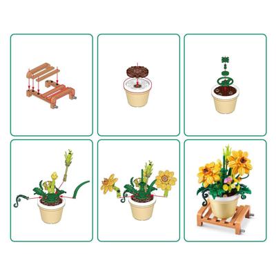 Bouwset - ZURU - Tuinpotplanten - Maximaal 233 stuks - 6 designs - Pot en standaard inbegrepen